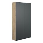 Diamond 600mm Slim 2 Door Storage Unit - Matt Graphite Grey (Oak Cab)