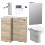 Purity 900mm Furniture & BTW WC Pack - Oak (LH)