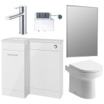Purity 900mm Furniture & BTW WC Pack - White Gloss (LH)