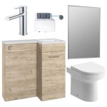 Purity 900mm Furniture & BTW WC Pack - Oak (RH)
