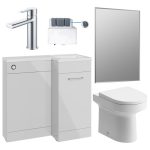 Purity 900mm Furniture & BTW WC Pack - Grey Gloss (RH)