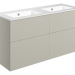 Linea 1210mm Wall Hung 4 Drawer Basin Unit & 0TH Basin - Matt Latte