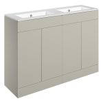 Linea 1210mm Floor Standing 4 Door Basin Unit & 0TH Basin - Matt Latte