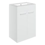 Unify 610mm Floor Standing 2 Door Basin Unit & 0TH Thin Edge Basin - White Gloss