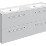 Unify 1210mm Wall Hung 4 Drawer Basin Unit & 0TH Thin Edge Basin - Grey Gloss
