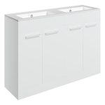 Unify 1210mm Floor Standing 4 Door Basin Unit & 0TH Thin Edge Basin - White Gloss