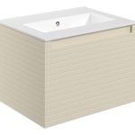 Opulent 615mm Wall Hung 1 Drawer Basin Unit & 0TH Thin Edge Basin - Matt Cotton