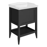 Prestige 650mm Floor Standing 1 Drawer Basin Unit w/Basin - Matt Anthracite