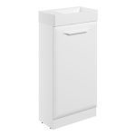 Stark 410mm Floor Standing 1 Door Cloakroom Basin Unit w/1TH Basin - Matt White