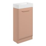 Stark 410mm Floor Standing 1 Door Cloakroom Basin Unit w/1TH Basin - Matt Apricot