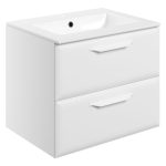 Stark 615mm Wall Hung 2 Drawer Basin Unit w/1TH Basin - Matt White
