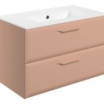 Stark 815mm Wall Hung 2 Drawer Basin Unit w/1TH Basin - Matt Apricot