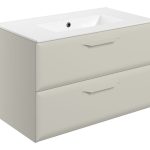 Stark 815mm Wall Hung 2 Drawer Basin Unit w/1TH Basin - Matt Latte