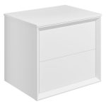 Apex 610mm Wall Hung 2 Drawer Basin Unit & Top - Matt White