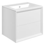 Apex 610mm Wall Hung 2 Drawer Basin Unit & 0TH Thin Edge Basin - Matt White
