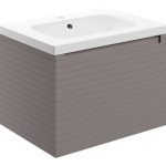 Opulent 615mm Wall Hung 1 Drawer Basin Unit & 1TH Basin - Matt Taupe