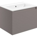 Opulent 615mm Wall Hung 1 Drawer Basin Unit & 0TH Thin Edge Basin - Matt Taupe