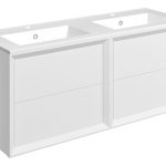 Apex 1210mm Wall Hung 4 Drawer Basin Unit & 2TH Thin Edge Basin - Matt White