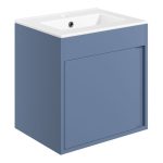 Grand 510mm Wall Hung Unit Inc. Basin - Matt Misty Blue