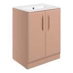 Stark 615mm Floor Standing 2 Door Basin Unit w/0TH Basin - Matt Apricot