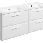 Stark 1210mm Wall Hung 4 Drawer Basin Unit w/0TH Basin - Matt White