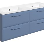 Stark 1210mm Wall Hung 4 Drawer Basin Unit w/0TH Basin - Matt Misty Blue