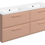 Stark 1210mm Wall Hung 4 Drawer Basin Unit w/0TH Basin - Matt Apricot