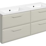 Stark 1210mm Wall Hung 4 Drawer Basin Unit w/0TH Basin - Matt Latte