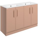 Stark 1210mm Floor Standing 4 Door Basin Unit w/0TH Basin - Matt Apricot