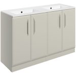 Stark 1210mm Floor Standing 4 Door Basin Unit w/0TH Basin - Matt Latte