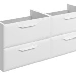 Stark 1200mm Wall Hung 4 Drawer Basin Unit (No Top) - Matt White