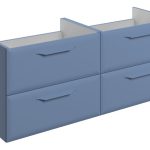 Stark 1200mm Wall Hung 4 Drawer Basin Unit (No Top) - Matt Misty Blue