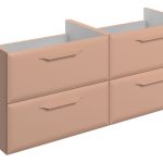 Stark 1200mm Wall Hung 4 Drawer Basin Unit (No Top) - Matt Apricot