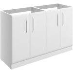 Stark 1200mm Floor Standing 4 Door Basin Unit (No Top) - Matt White