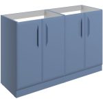 Stark 1200mm Floor Standing 4 Door Basin Unit (No Top) - Matt Misty Blue