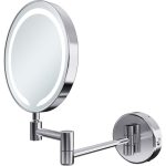 Glint Round LED Cosmetic Mirror - Chrome