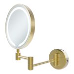 Glint Round LED Cosmetic Mirror - Brushed Brass