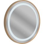 Vision 600mm Round Front-Lit LED Mirror - Brushed Bronze