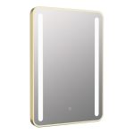 Shimmer 500x700mm Rounded Front-Lit LED Mirror - Brushed Brass