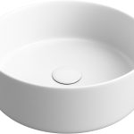 Cascade 355mm Ceramic Round Washbowl & Waste - Matt White
