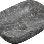 Vortex 460x330mm Ceramic Washbowl - Grey Marble Effect