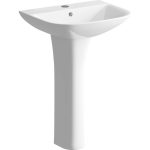 Hollow 560x450mm 1TH Basin & Full Pedestal (Boxed)