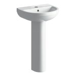 Tidal 500x390mm 1TH Basin & Full Pedestal