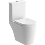 Ebb Rimless Close Coupled Open Back WC & Soft Close Seat