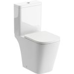 Aquaria Rimless Close Coupled Open Back Comfort Height WC & Soft Close Seat