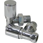 Patterned Chrome Radiator Valves - Angled