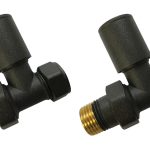 Patterned Anthracite Radiator Valves - Straight