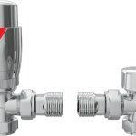 Round Thermostatic Chrome Radiator Valves - Angled
