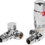 Round Thermostatic Chrome Radiator Valves - Corner