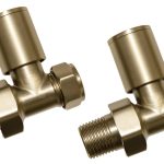 Patterned Brushed Brass Radiator Valves - Straight